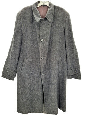 Bond Clothes Vintage Mens Gray Wool‎ Overcoat Union Preppy Goth Punk Academia